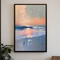 Serene Ocean Sunset Abstract Artistic Poster PosterGoat