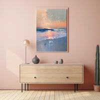 Serene Ocean Sunset Abstract Artistic Poster PosterGoat