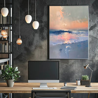 Serene Ocean Sunset Abstract Artistic Poster PosterGoat