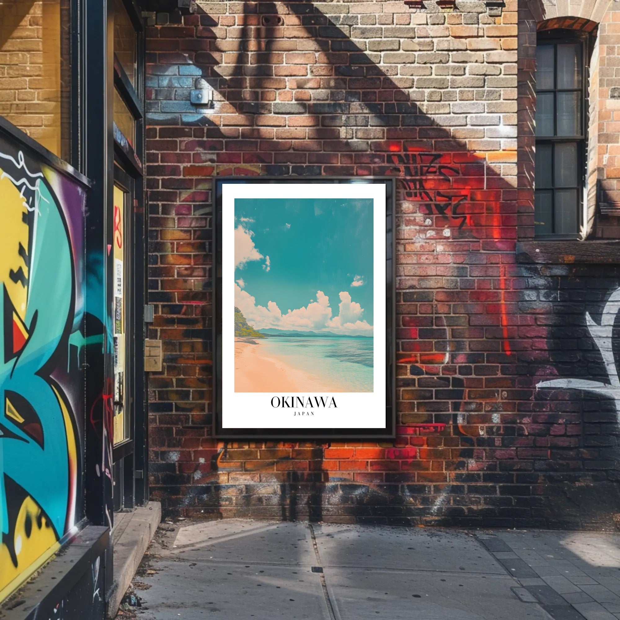 Serene Okinawa Beach Scene Travel Poster PosterGoat