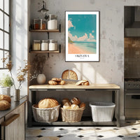 Serene Okinawa Beach Scene Travel Poster PosterGoat