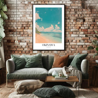 Serene Okinawa Beach Scene Travel Poster PosterGoat
