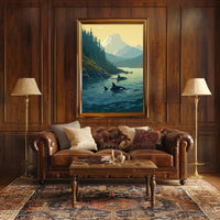 Serene Orcas Landscape with Majestic Mountains Travel Poster PosterGoat