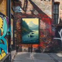 Serene Orcas Landscape with Majestic Mountains Travel Poster PosterGoat