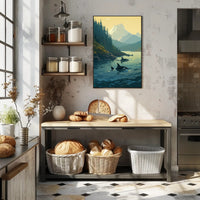 Serene Orcas Landscape with Majestic Mountains Travel Poster PosterGoat