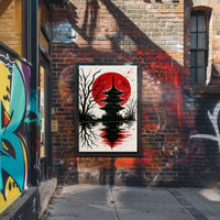 Serene Pagoda Reflection Cultural Heritage Poster PosterGoat