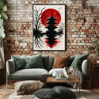 Serene Pagoda Reflection Cultural Heritage Poster PosterGoat