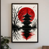 Serene Pagoda Reflection Cultural Heritage Poster PosterGoat