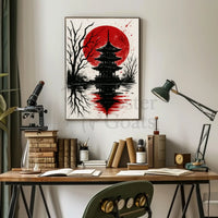 Serene Pagoda Reflection Cultural Heritage Poster PosterGoat