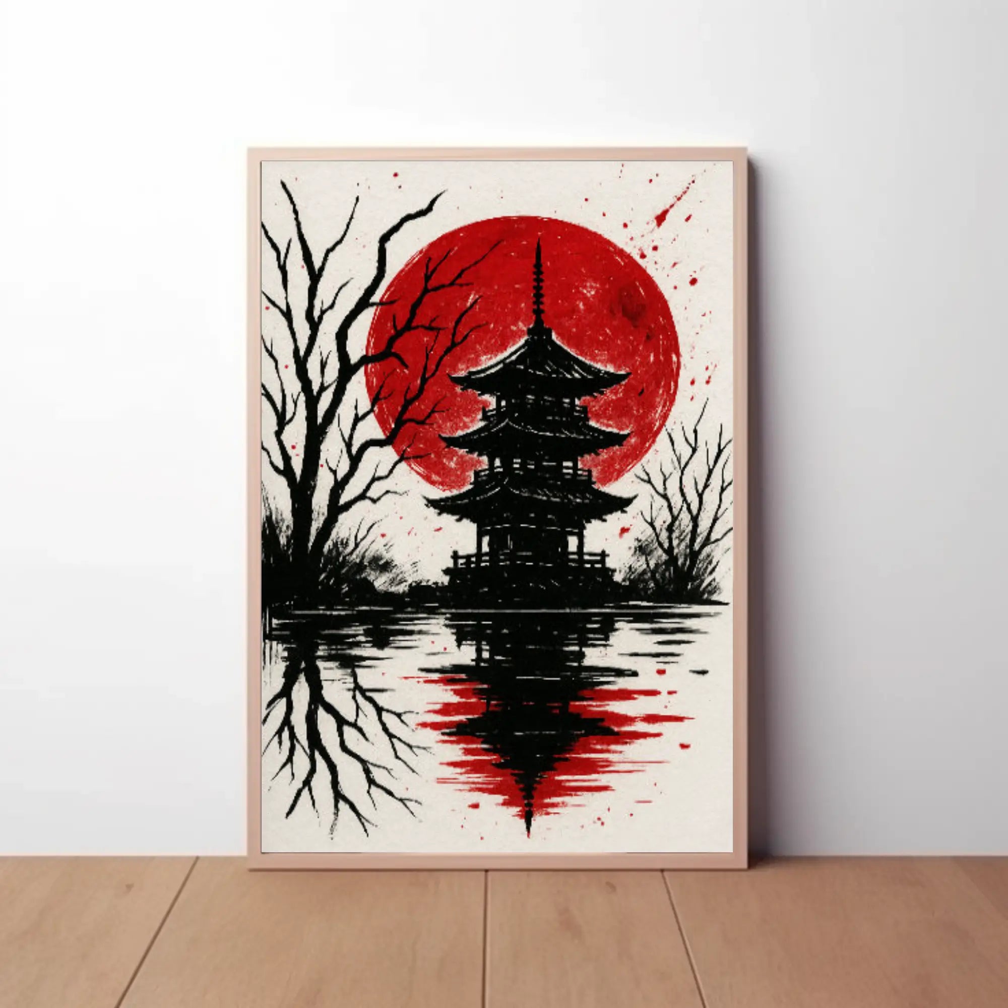 Serene Pagoda Reflection Cultural Heritage Poster PosterGoat