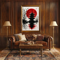 Serene Pagoda Reflection Cultural Heritage Poster PosterGoat