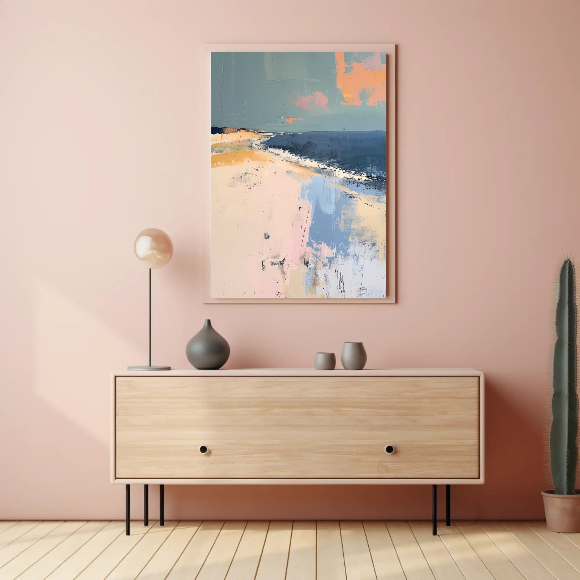 Serene Pastel Abstract Seascape Art Print - Abstract Poster PosterGoat