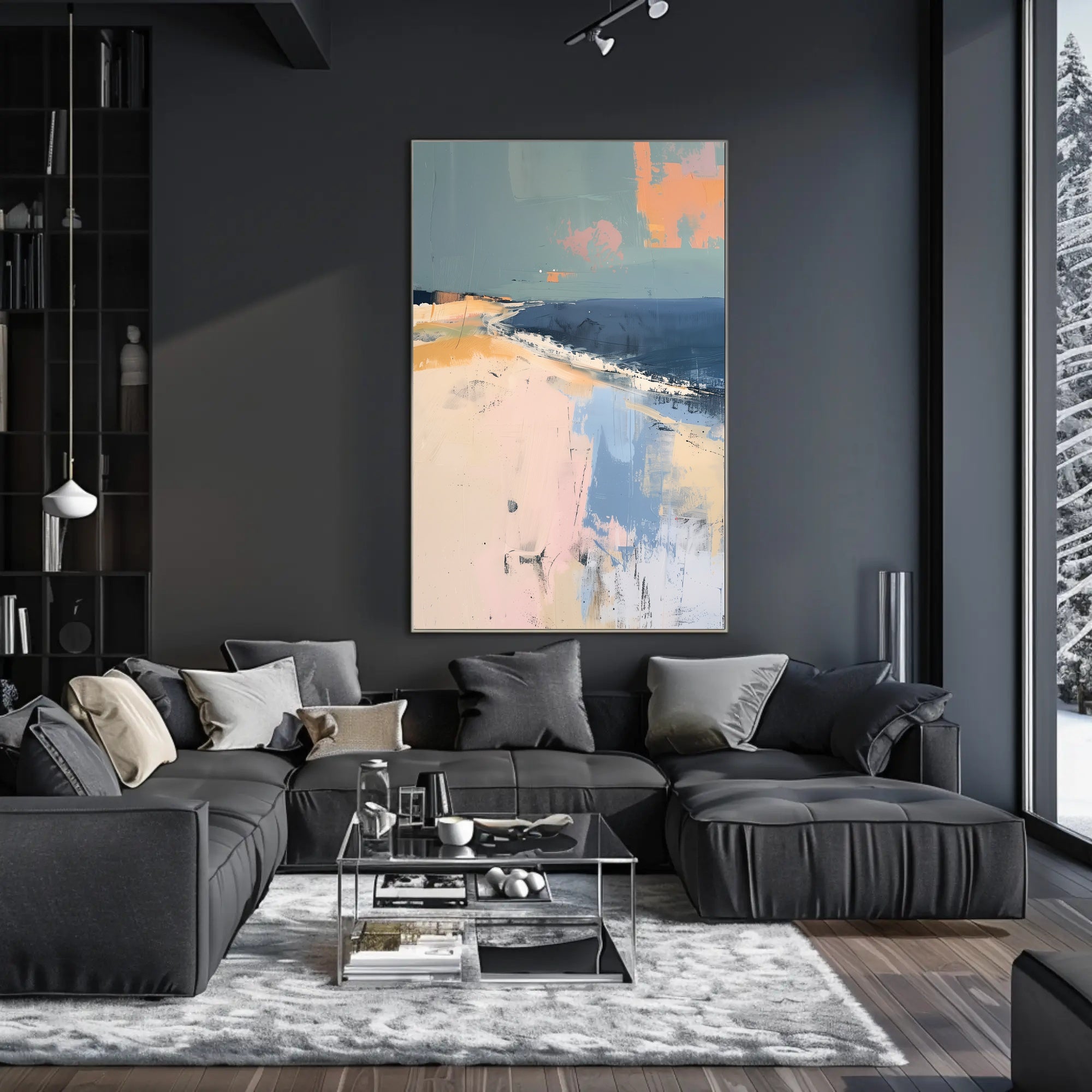 Serene Pastel Abstract Seascape Art Print - Abstract Poster PosterGoat