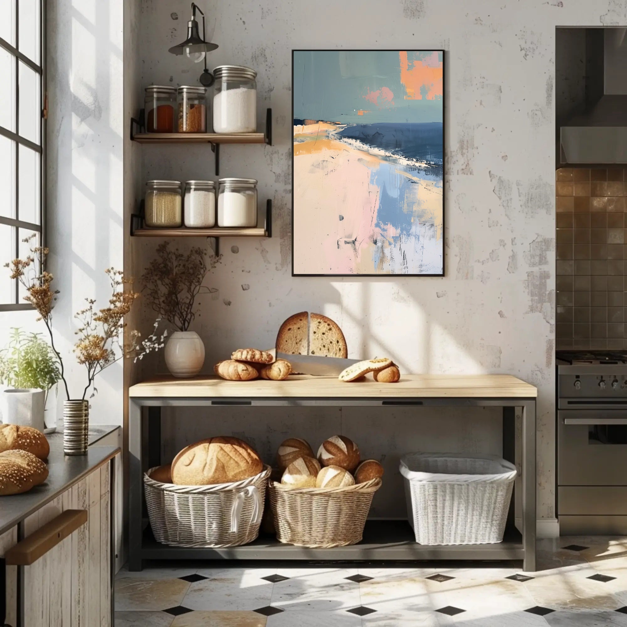 Serene Pastel Abstract Seascape Art Print - Abstract Poster PosterGoat