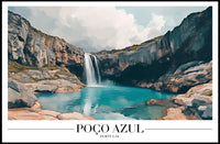 Serene Poço Azul Waterfall Travel Poster PosterGoat