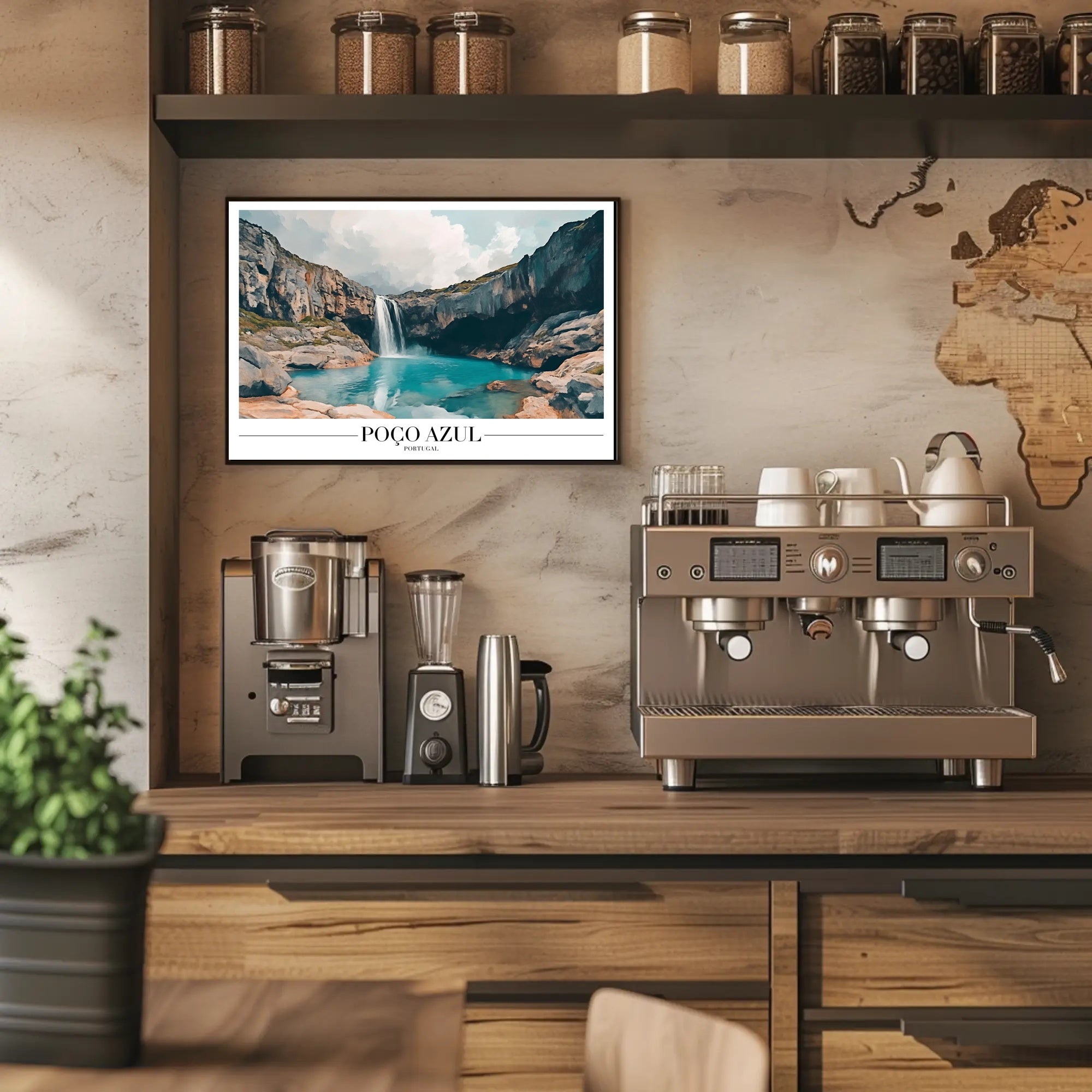 Serene Poço Azul Waterfall Travel Poster PosterGoat