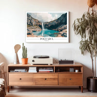 Serene Poço Azul Waterfall Travel Poster PosterGoat