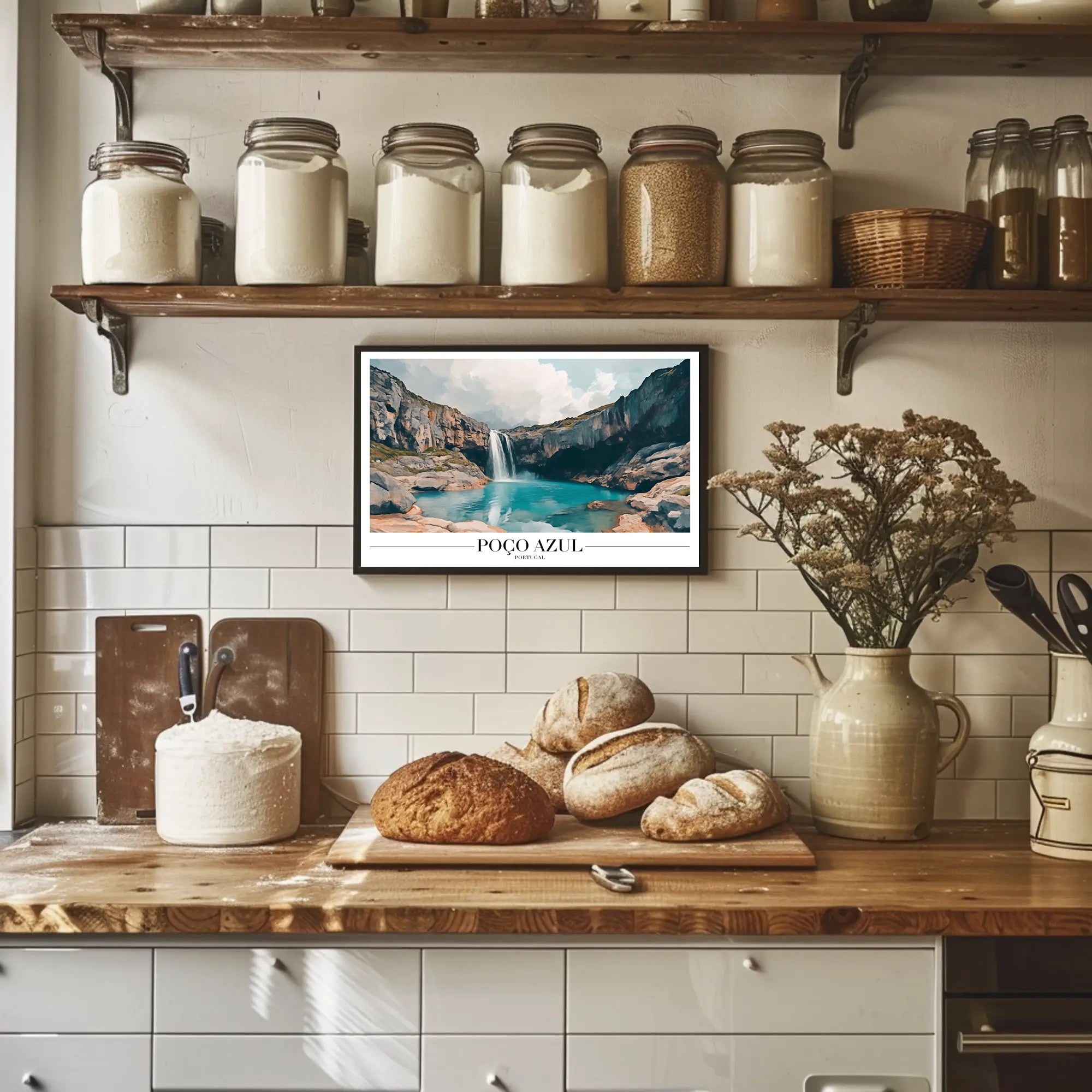 Serene Poço Azul Waterfall Travel Poster PosterGoat