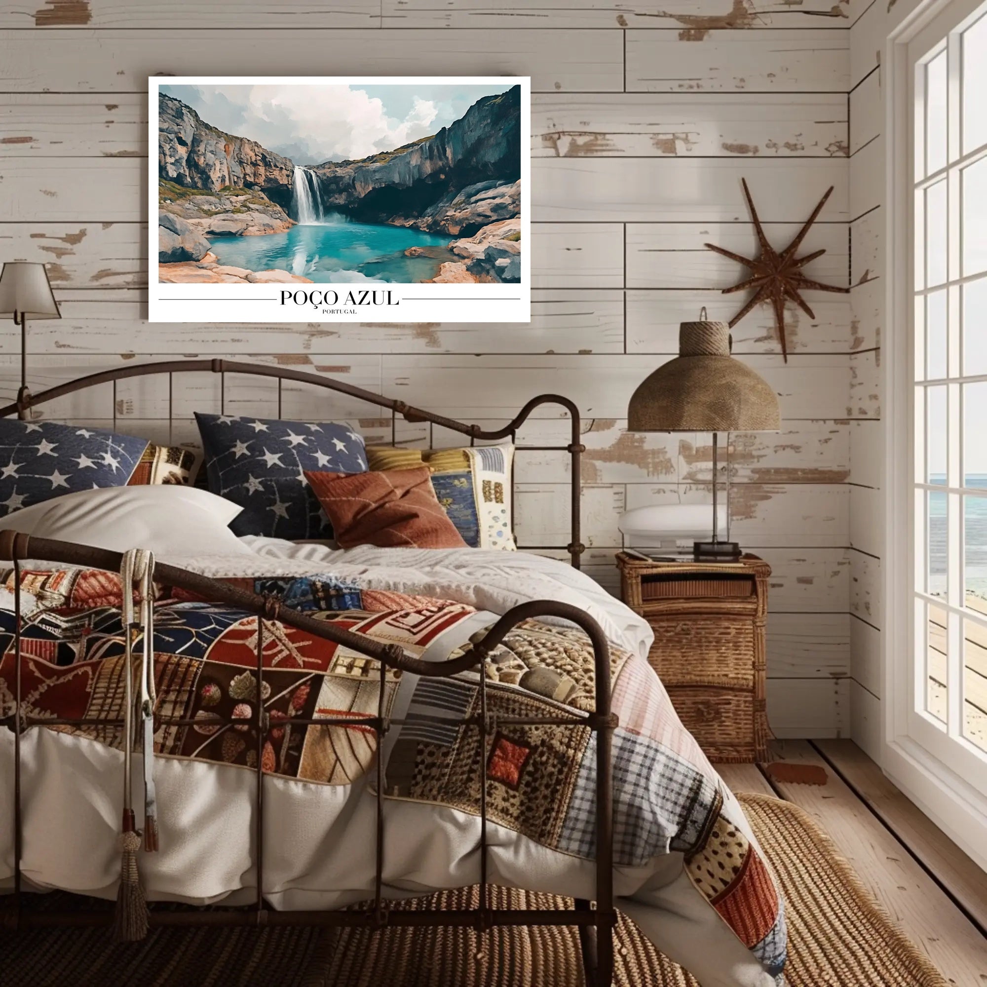 Serene Poço Azul Waterfall Travel Poster PosterGoat