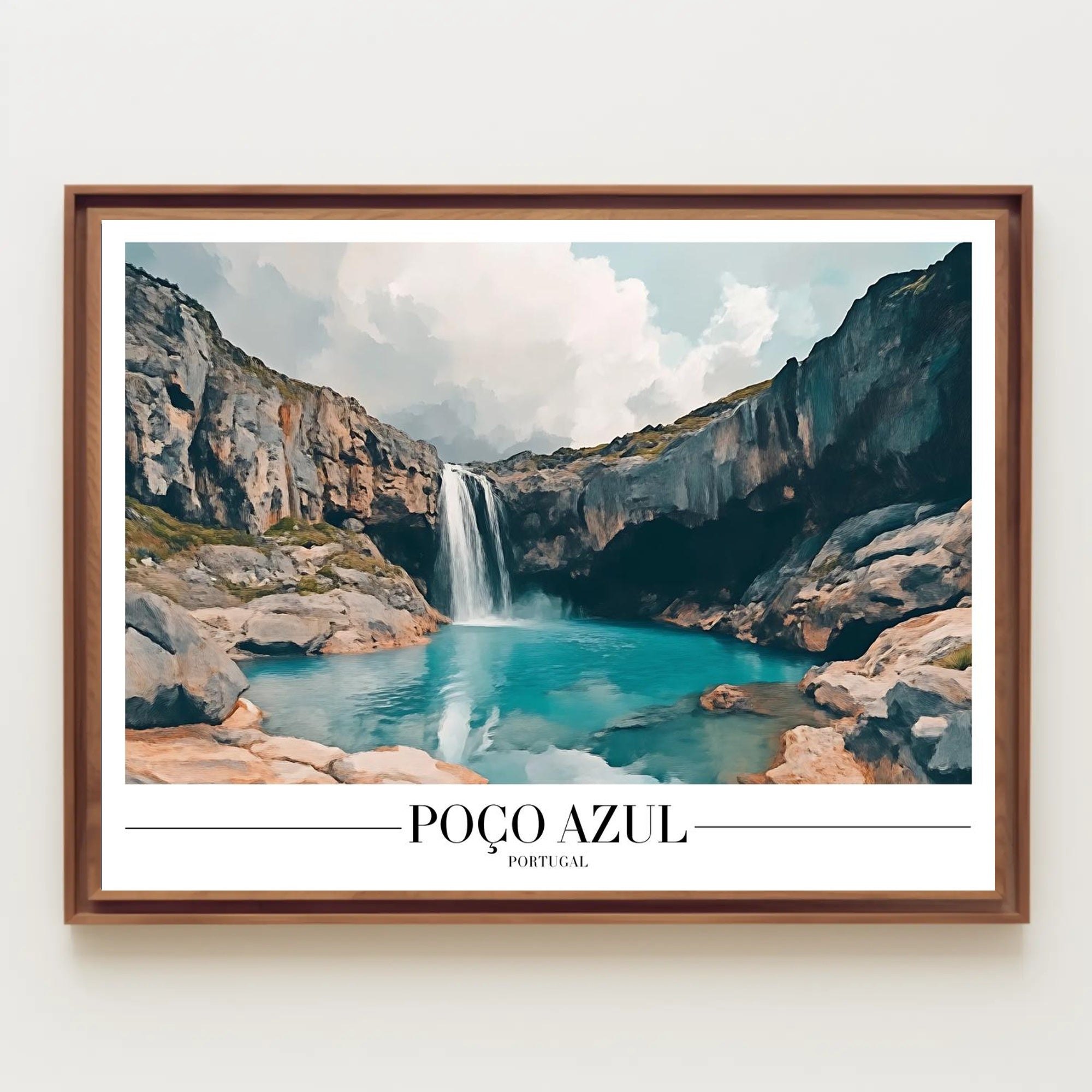 Serene Poço Azul Waterfall Travel Poster PosterGoat