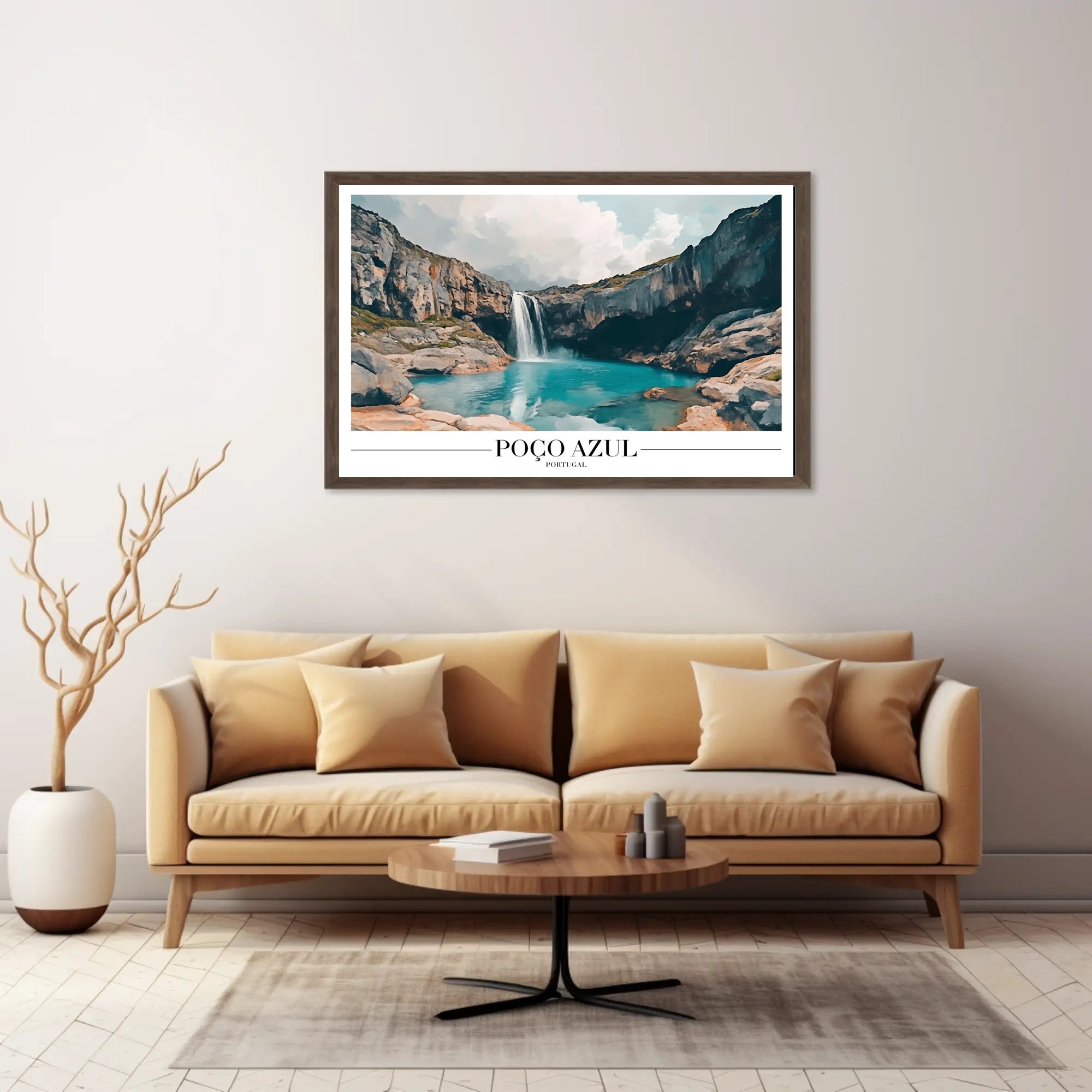 Serene Poço Azul Waterfall Travel Poster PosterGoat