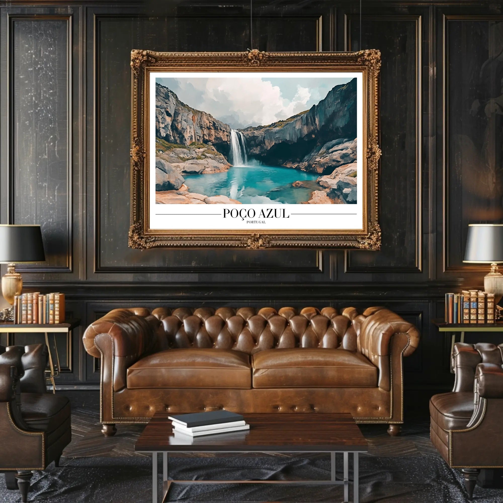 Serene Poço Azul Waterfall Travel Poster PosterGoat