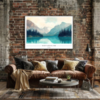 Serene Snow-Capped Banff Landscape National Park Poster PosterGoat
