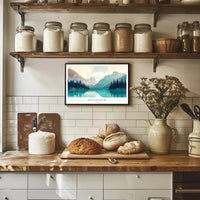 Serene Snow-Capped Banff Landscape National Park Poster PosterGoat