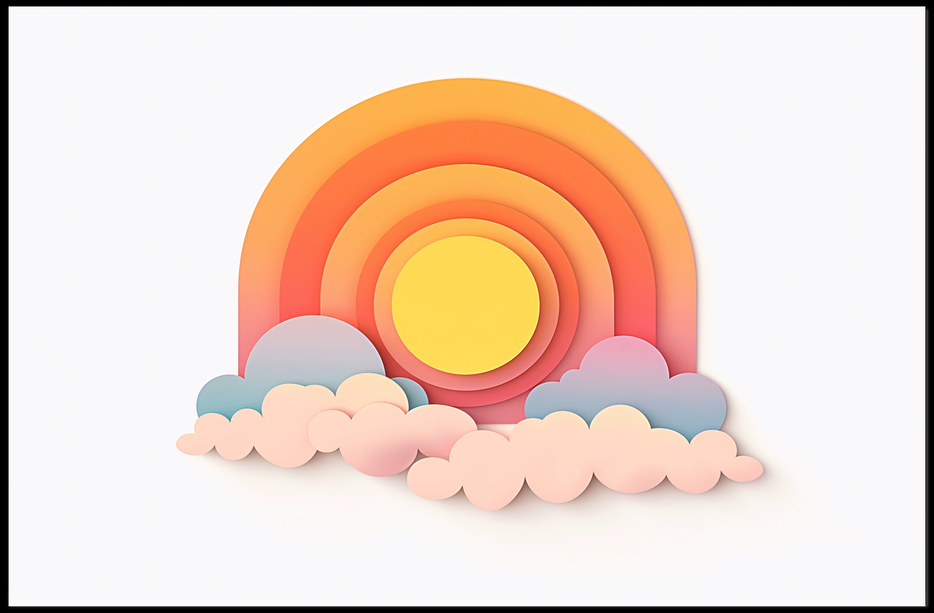 Serene Sunrise Gradient Art for Abstract or Artistic Poster PosterGoat