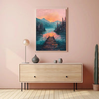 Serene Sunset Over Lake - National Park Poster PosterGoat