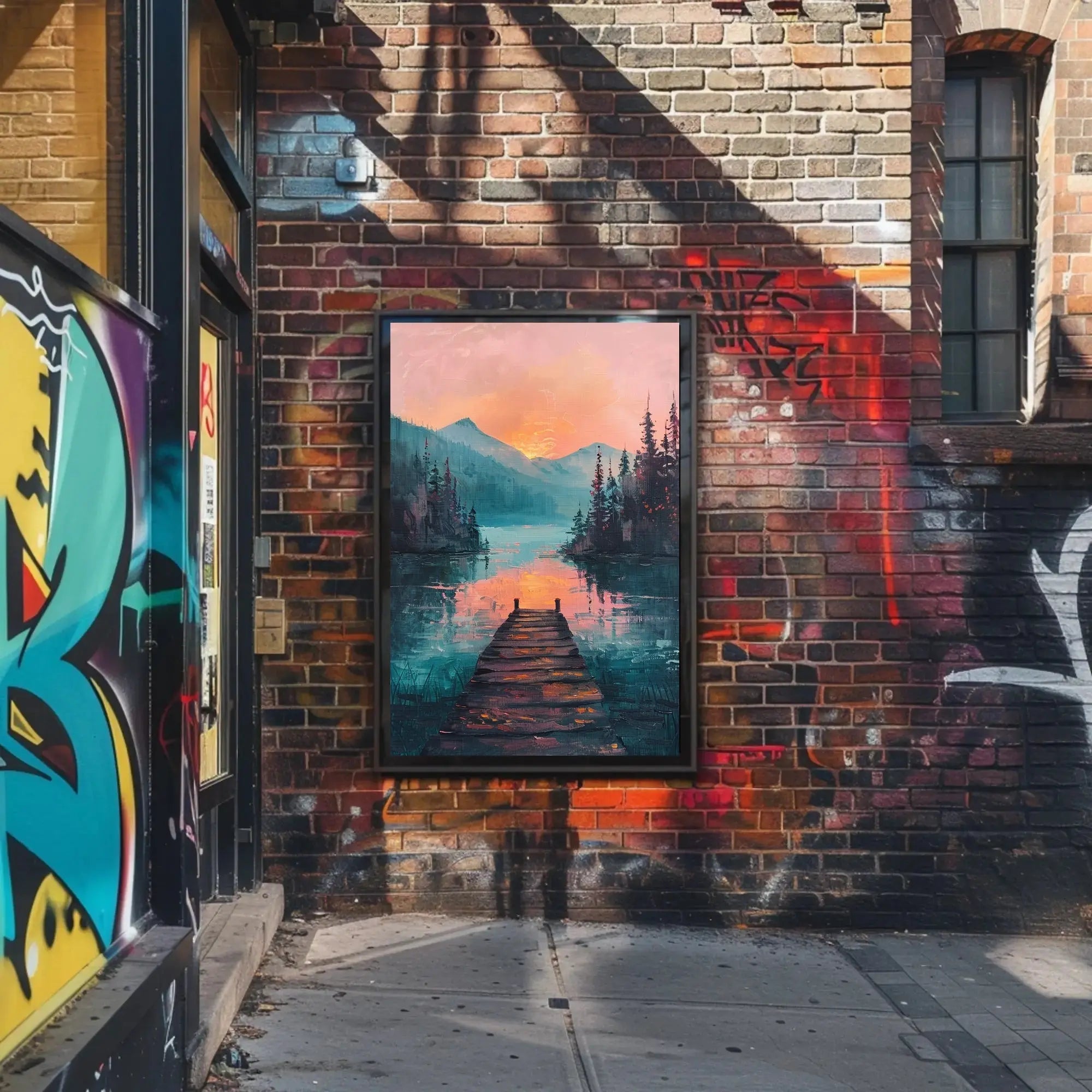 Serene Sunset Over Lake - National Park Poster PosterGoat