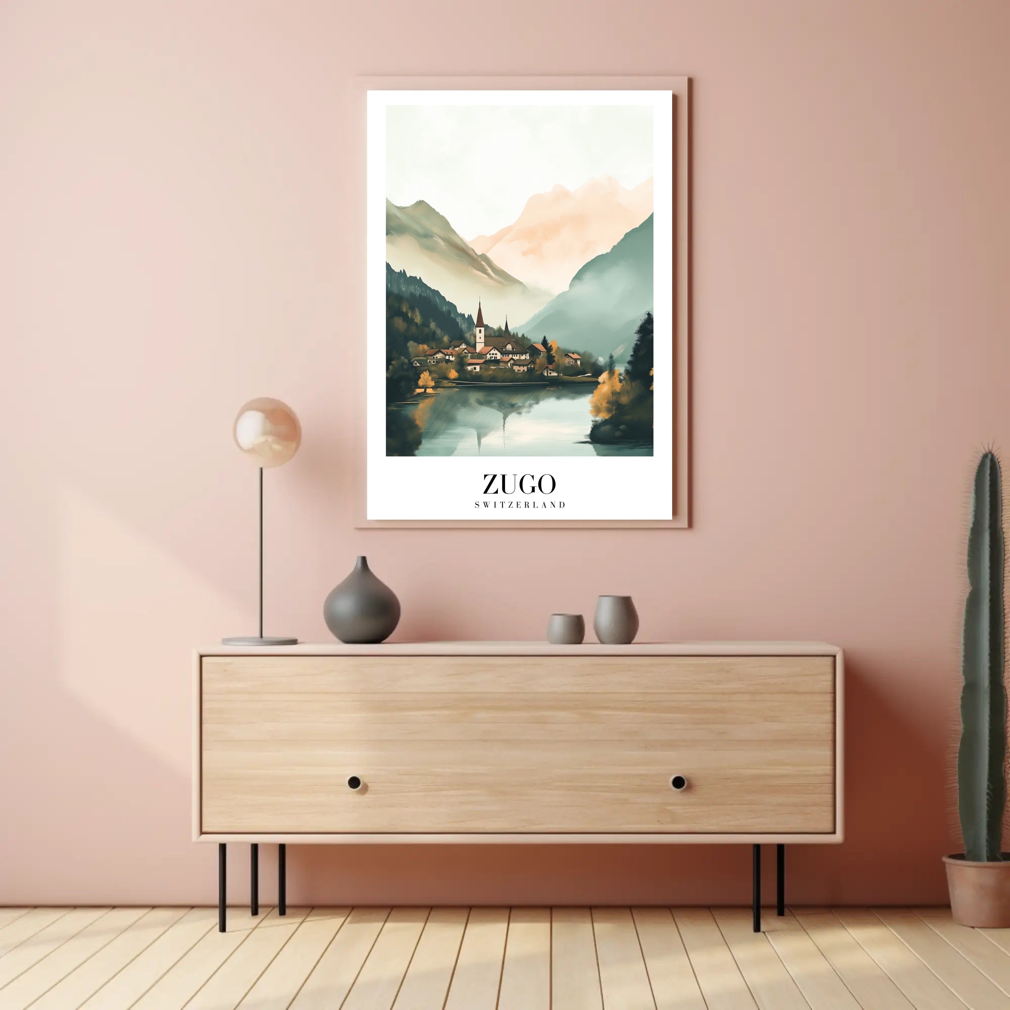 Serene Swiss Village by Zugo Travel Poster PosterGoat