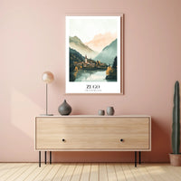 Serene Swiss Village by Zugo Travel Poster PosterGoat