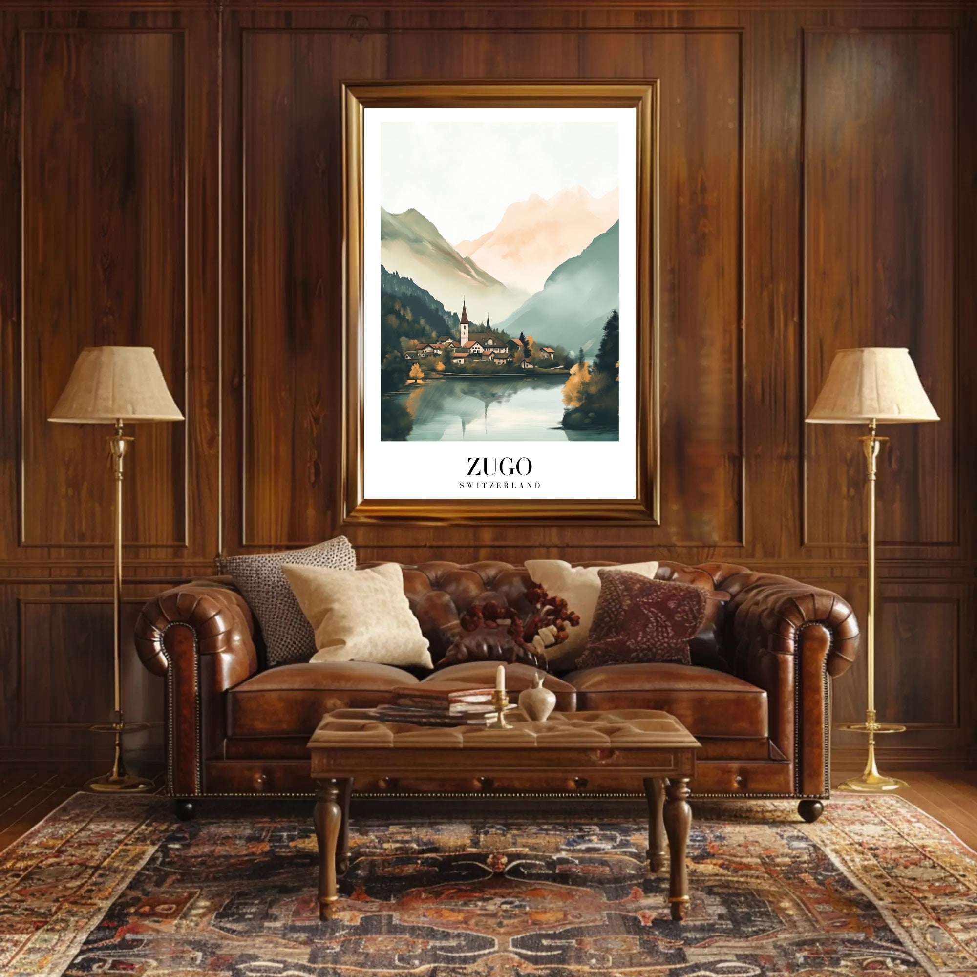 Serene Swiss Village by Zugo Travel Poster PosterGoat