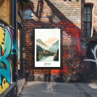 Serene Swiss Village by Zugo Travel Poster PosterGoat