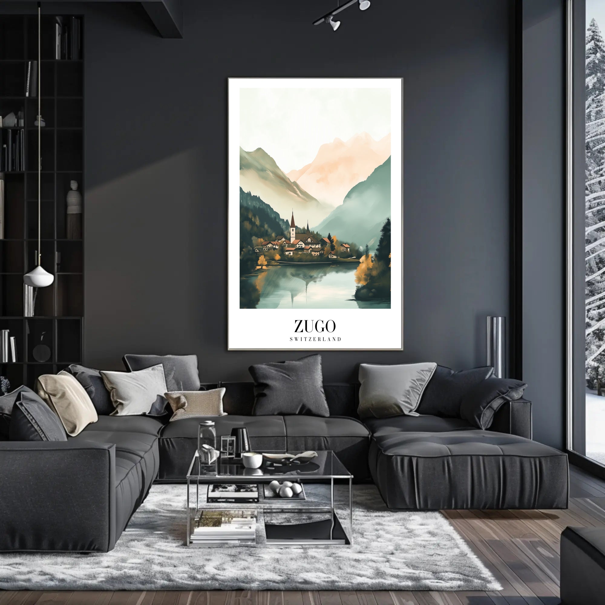 Serene Swiss Village by Zugo Travel Poster PosterGoat