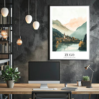 Serene Swiss Village by Zugo Travel Poster PosterGoat