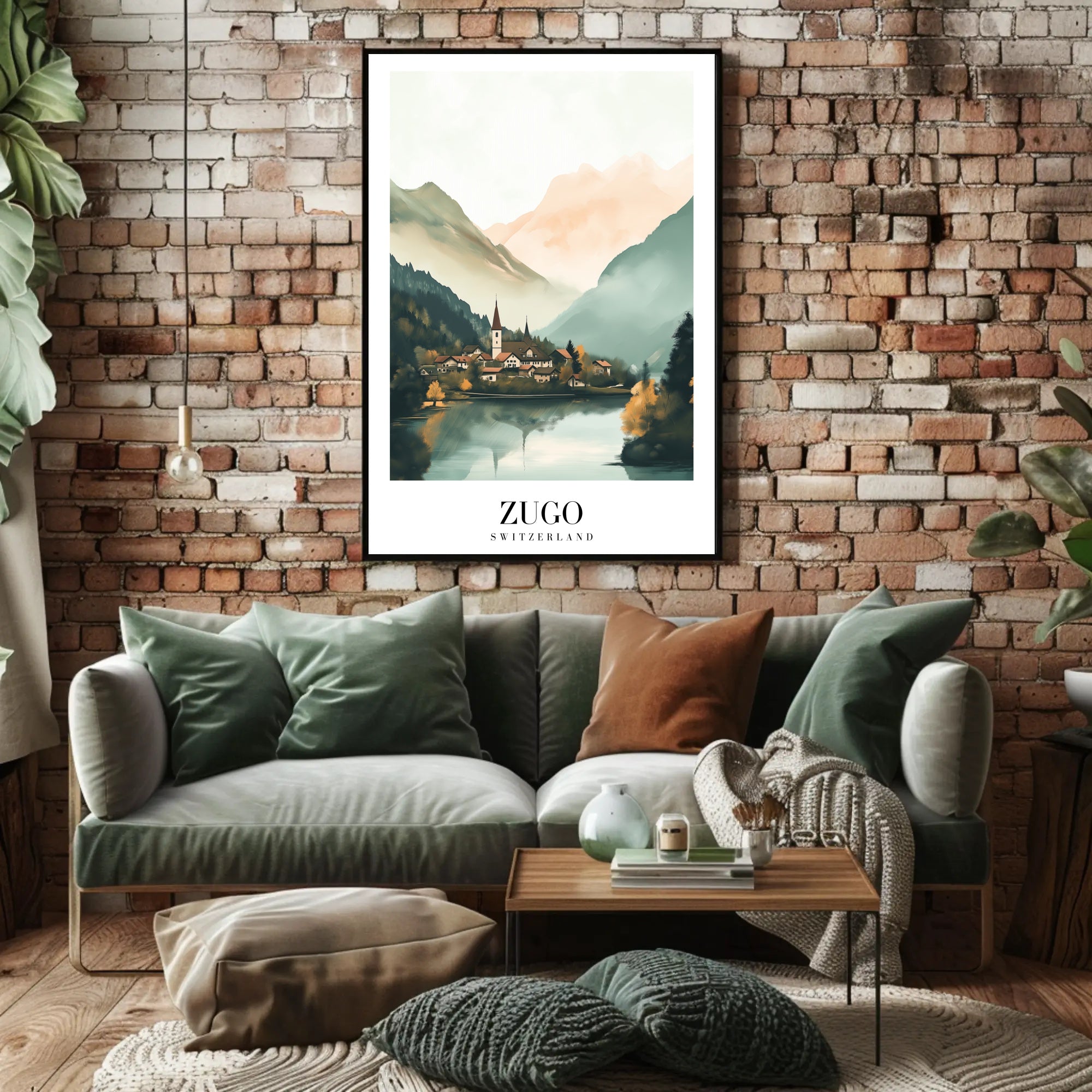 Serene Swiss Village by Zugo Travel Poster PosterGoat