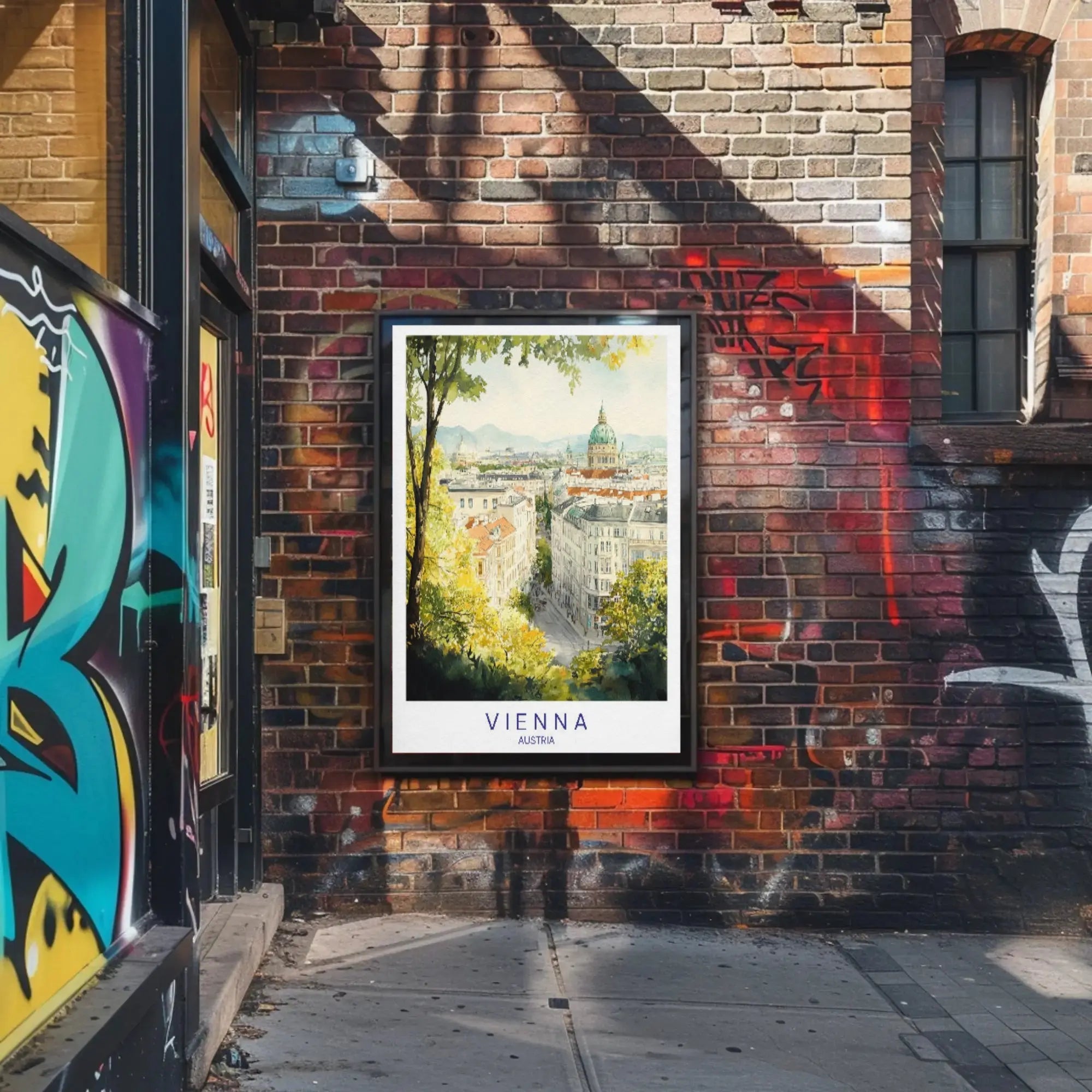 Serene Vienna Architecture Watercolor Travel Poster PosterGoat