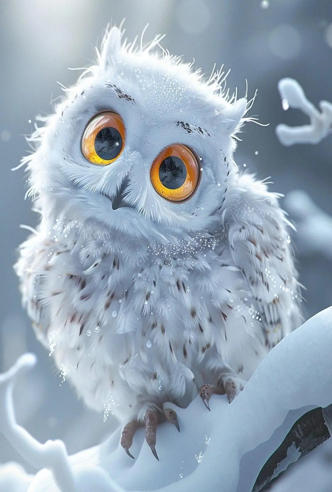 Serene Winter Owl Enchantment Art Print Animal Poster PosterGoat