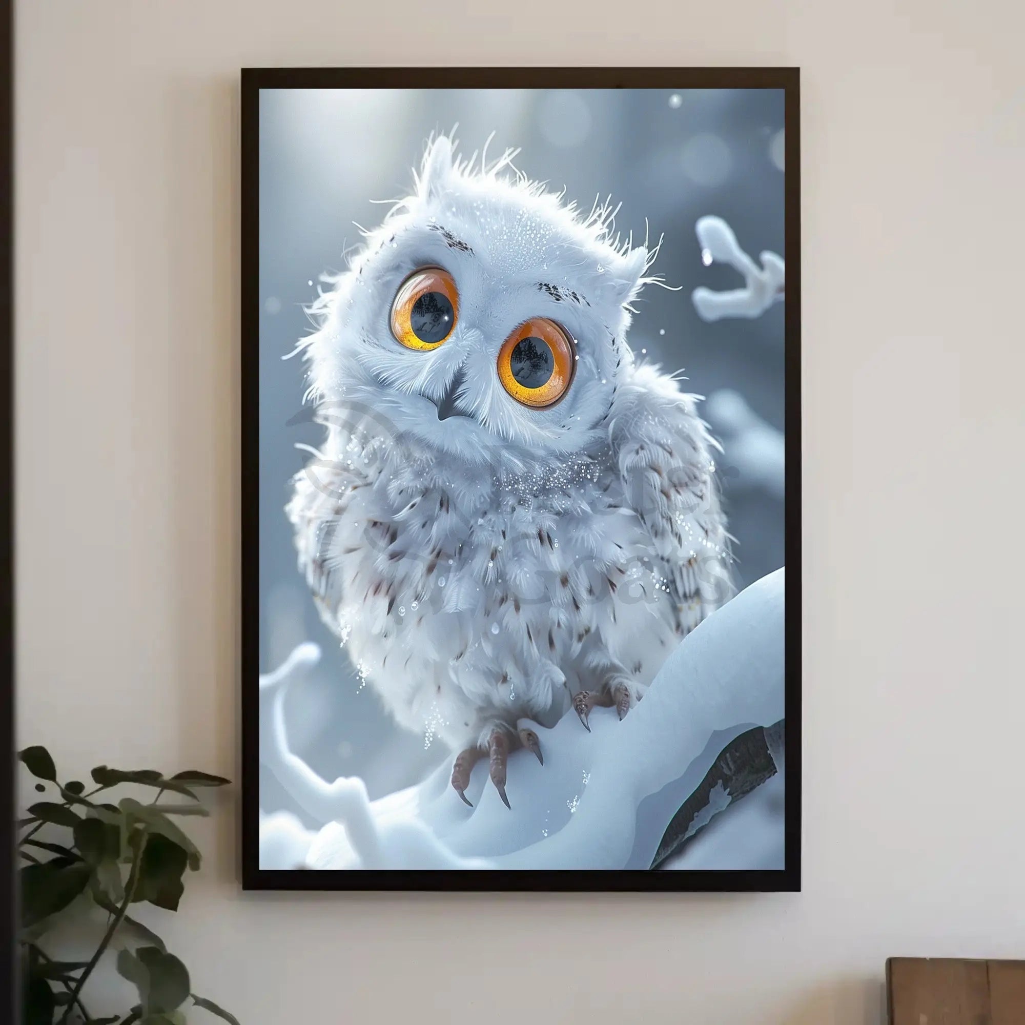 Serene Winter Owl Enchantment Art Print Animal Poster PosterGoat