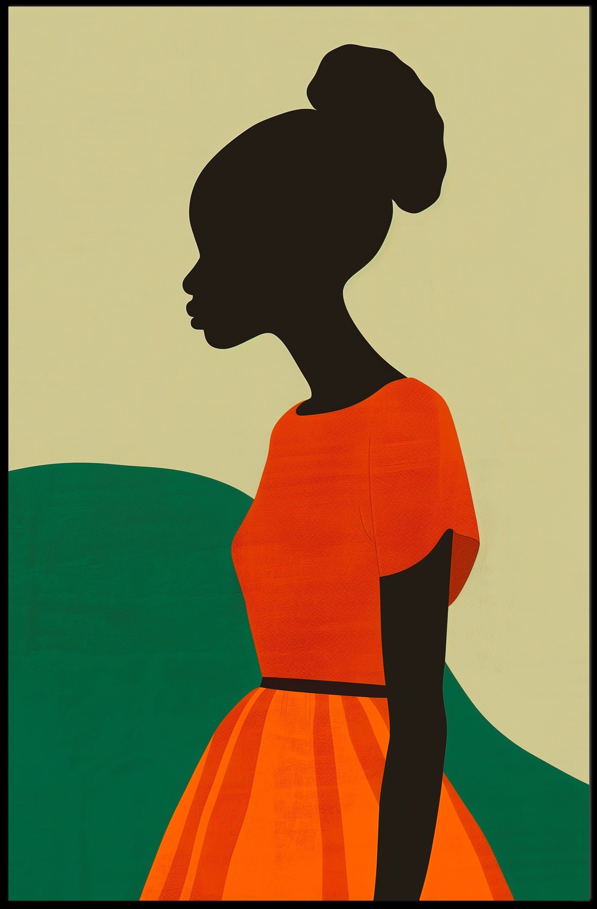 Serenity Poster: Elegance Meets Minimalistic Artistry in Silhouette PosterGoat