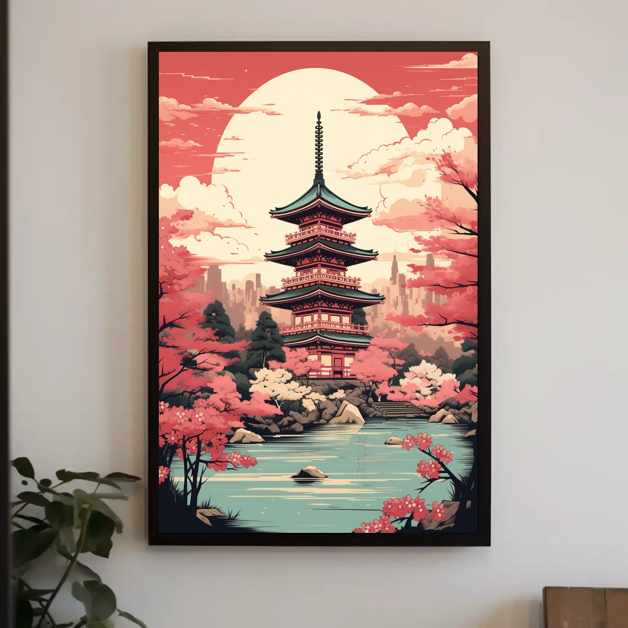 Serenity in Bloom: Modern Japanese Heritage Cultural Poster PosterGoat