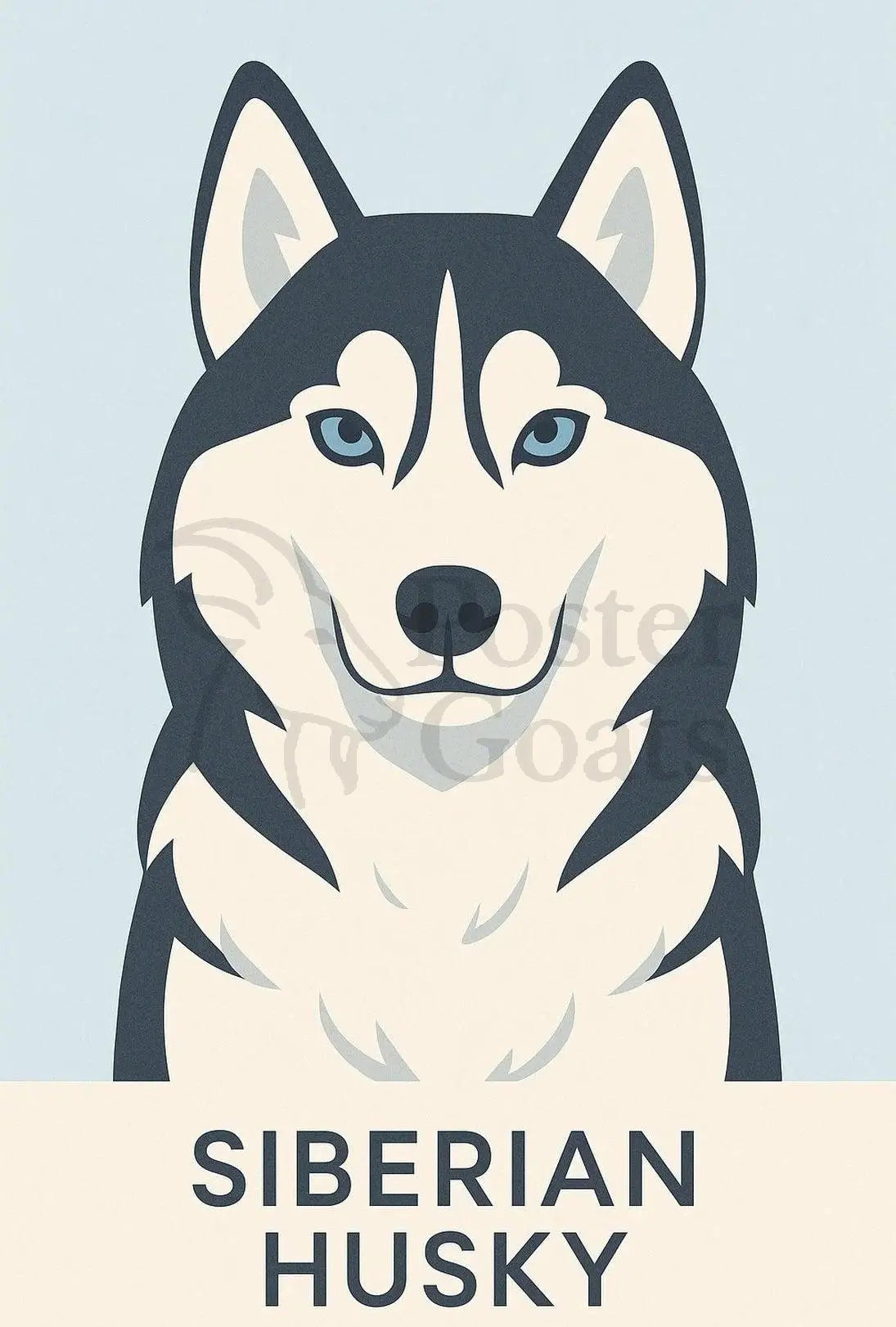 Siberian Husky Modern Design Dog Breed Poster PosterGoat
