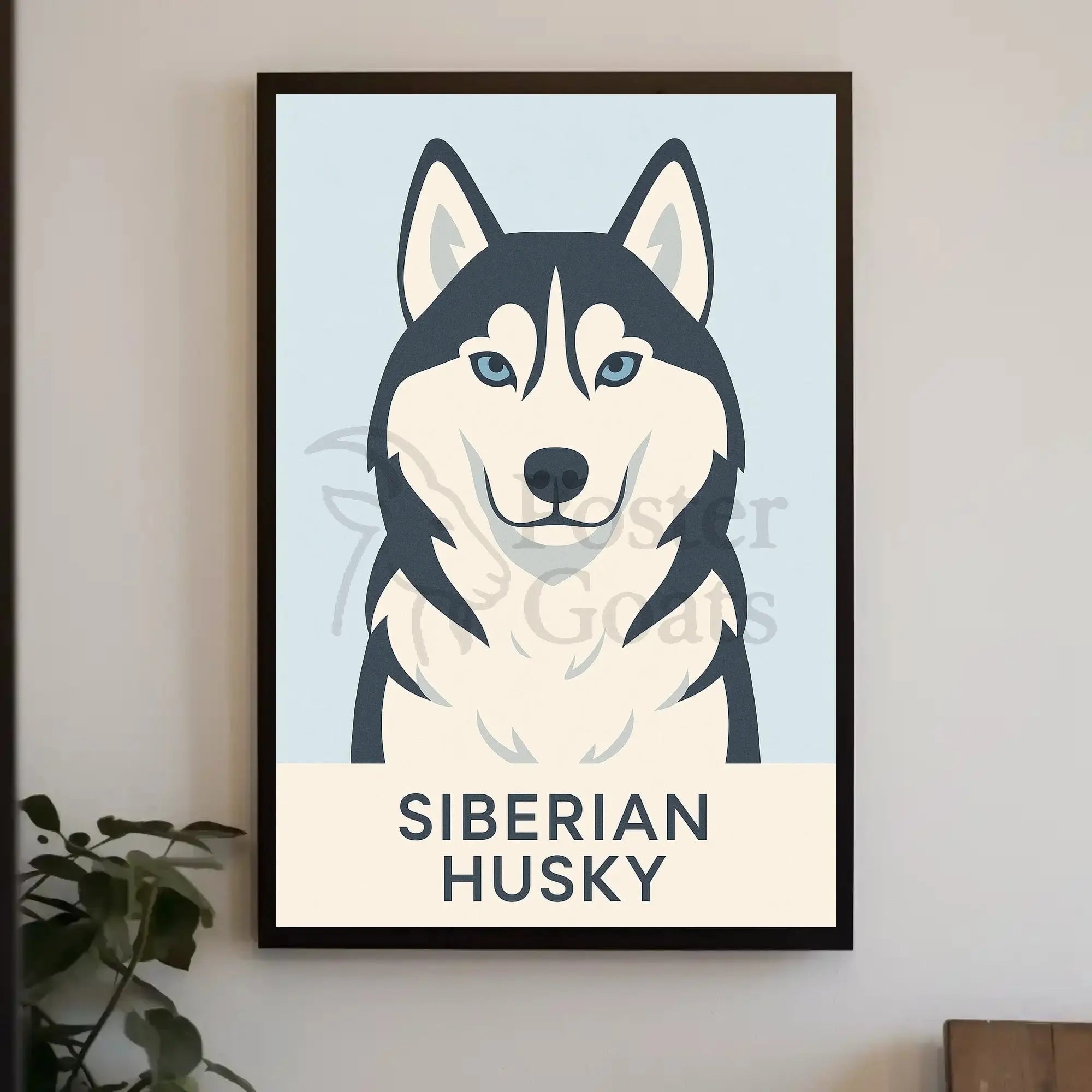 Siberian Husky Modern Design Dog Breed Poster PosterGoat