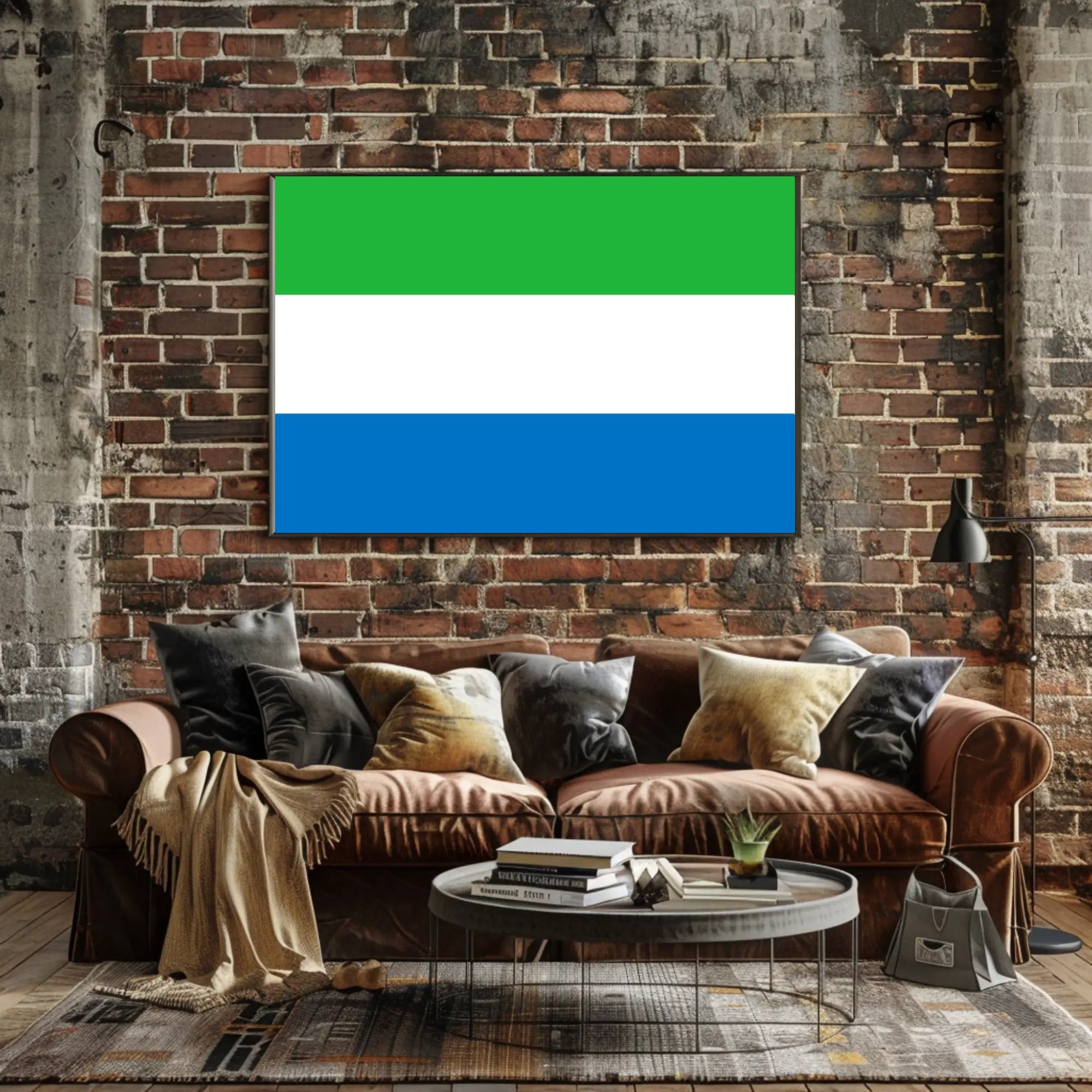 Sierra Leone Flag Modern Minimalist Country Flag Poster PosterGoat