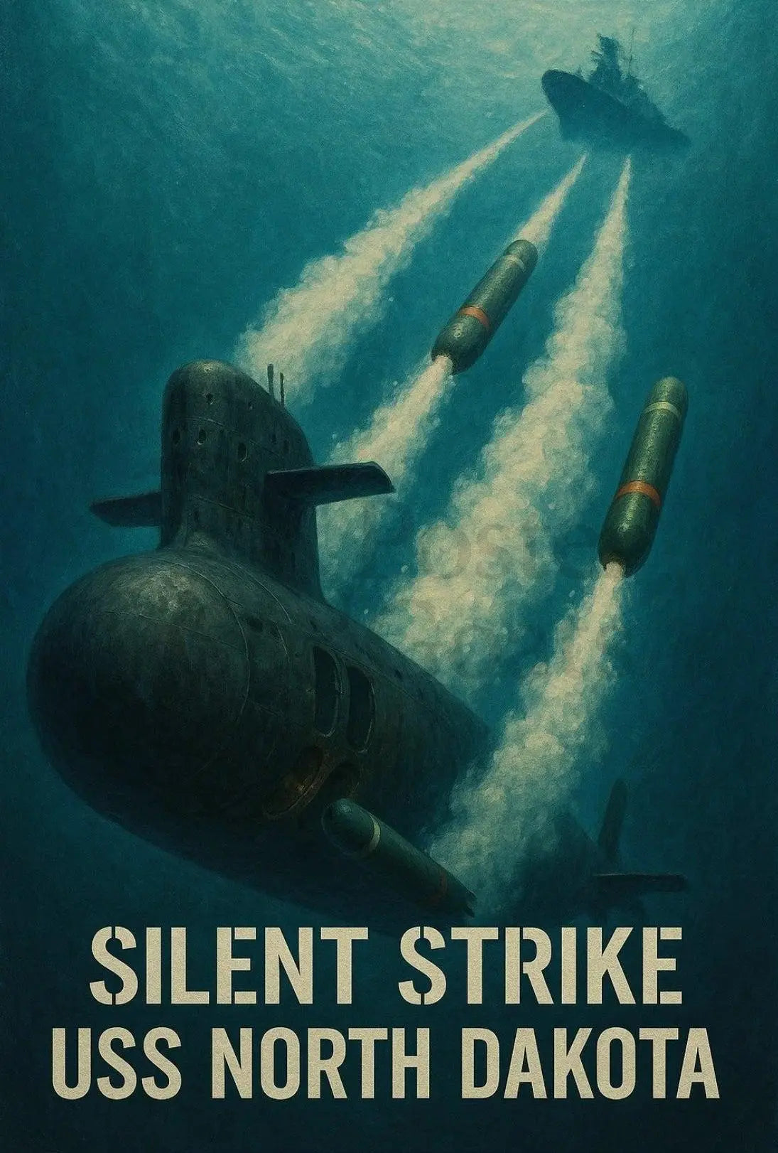 Silent Strike Nautical Warfare Scene Military Recruitment Poster PosterGoat