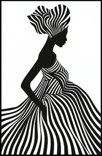 Silhouette Stripes Abstract Artistic Minimalist Modern Illustration Poster PosterGoat