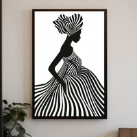 Silhouette Stripes Abstract Artistic Minimalist Modern Illustration Poster PosterGoat