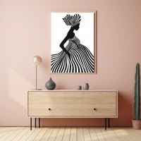 Silhouette Stripes Abstract Artistic Minimalist Modern Illustration Poster PosterGoat